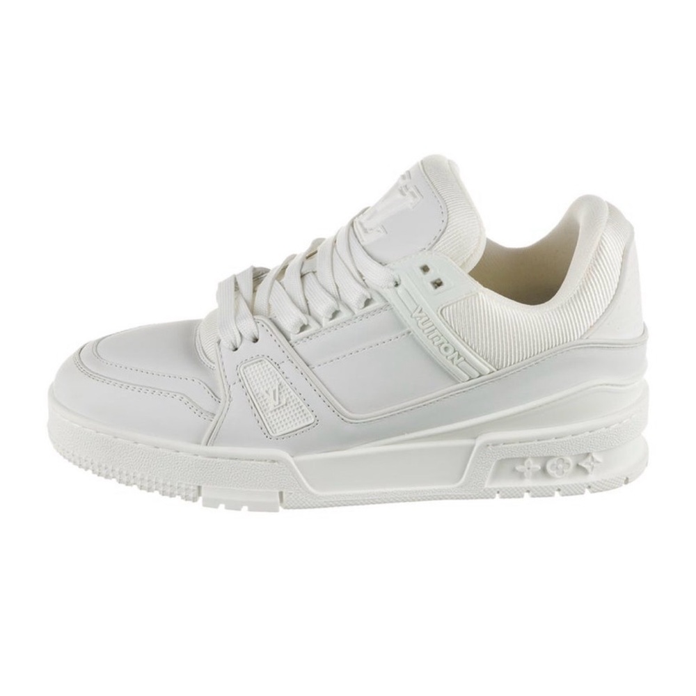 Authentic Louis Vuitton All-White LV Trainer Low-Top Sneaker 4UK 5US Mens /7W